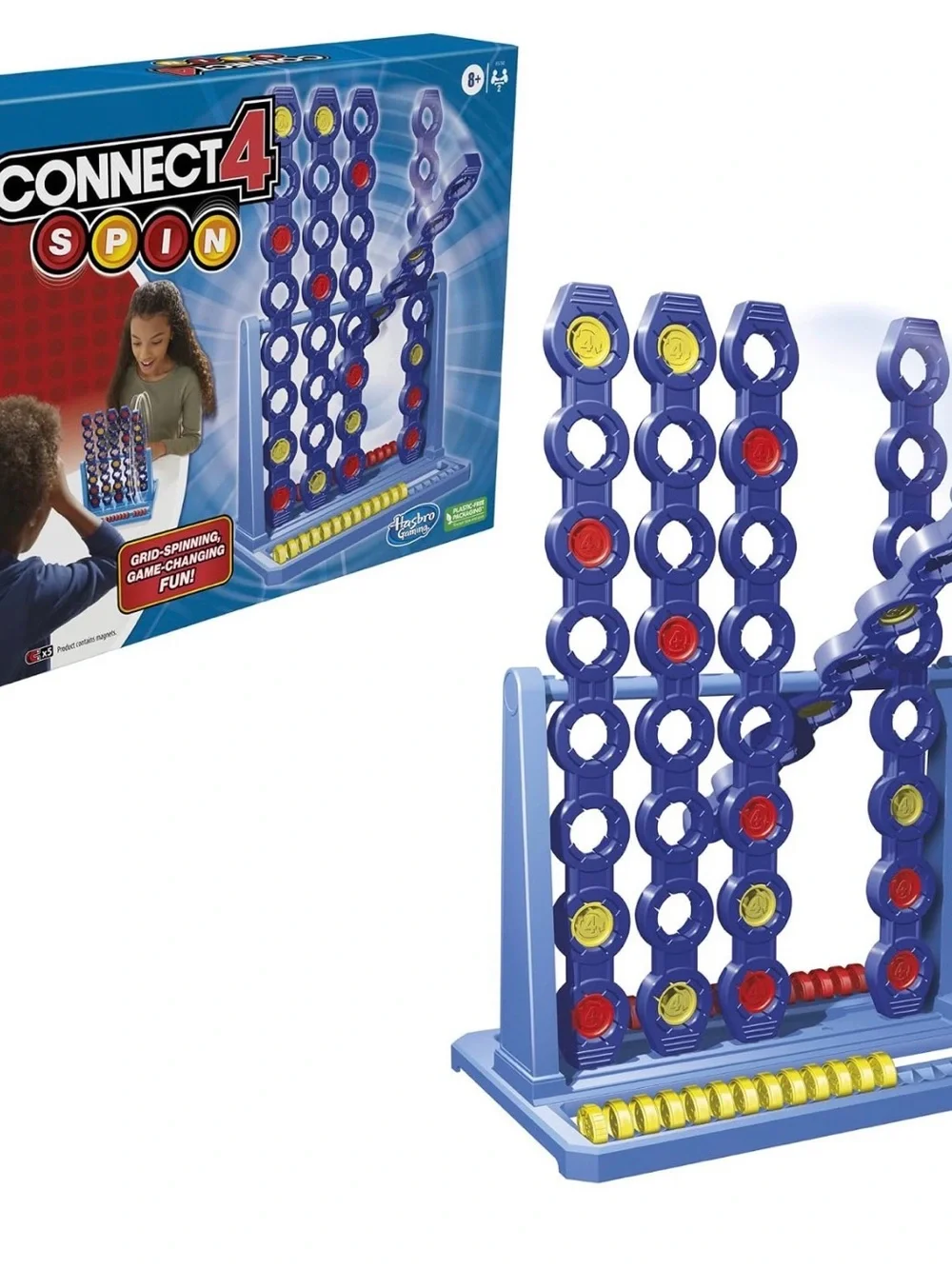Hasbro Connect 4 Spin Game - Blue Frame with Red & Yellow Discs